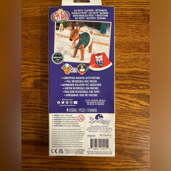 NEW The Elf on the Shelf Elf Pets Christmas Sweater Set Cozy, Reversible Sweater - Picture 2 of 5